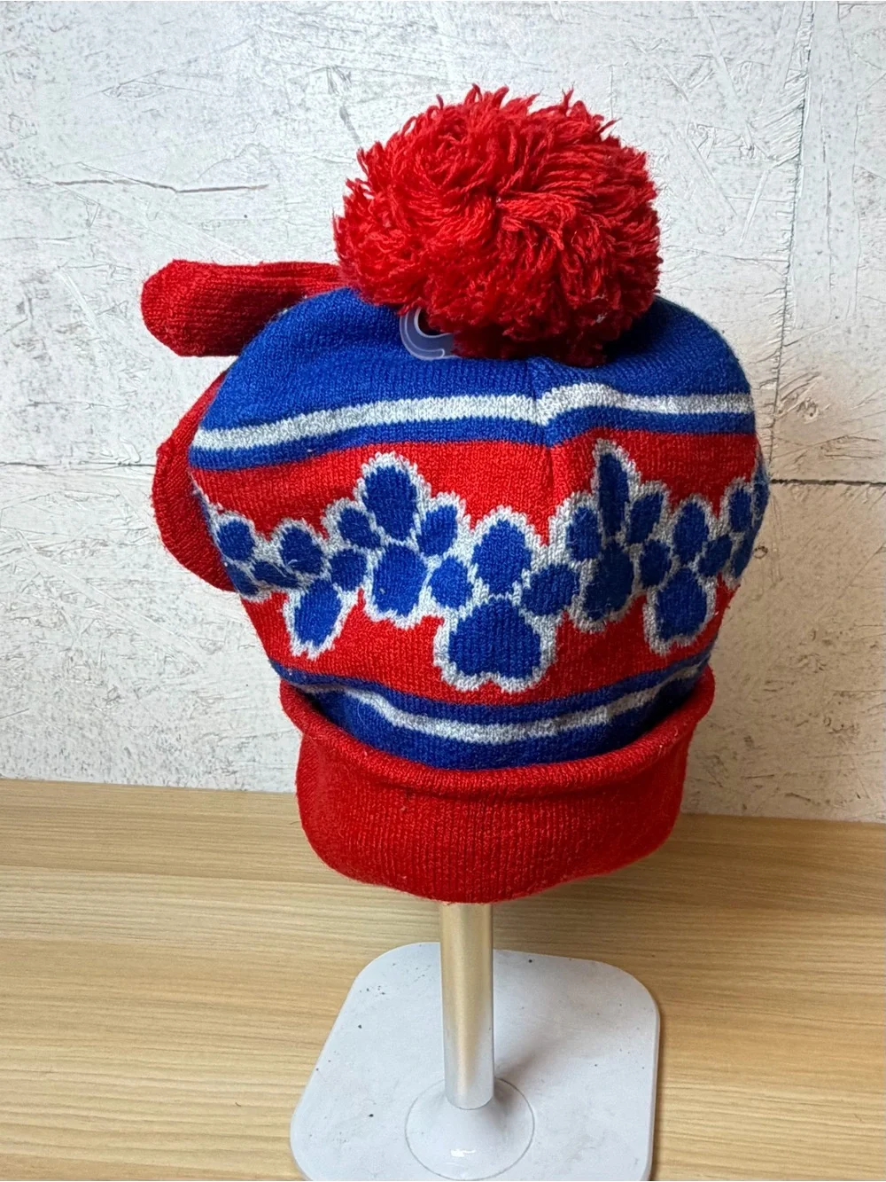 Paw Patrol Red & Blue Knit Pom Beanie with Mittens